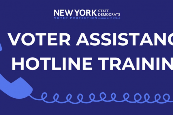 Voter assistance hotline training, NY State Democrats